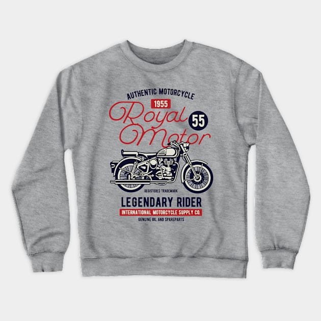 Royal Motorcycle Crewneck Sweatshirt by lionkingdesign